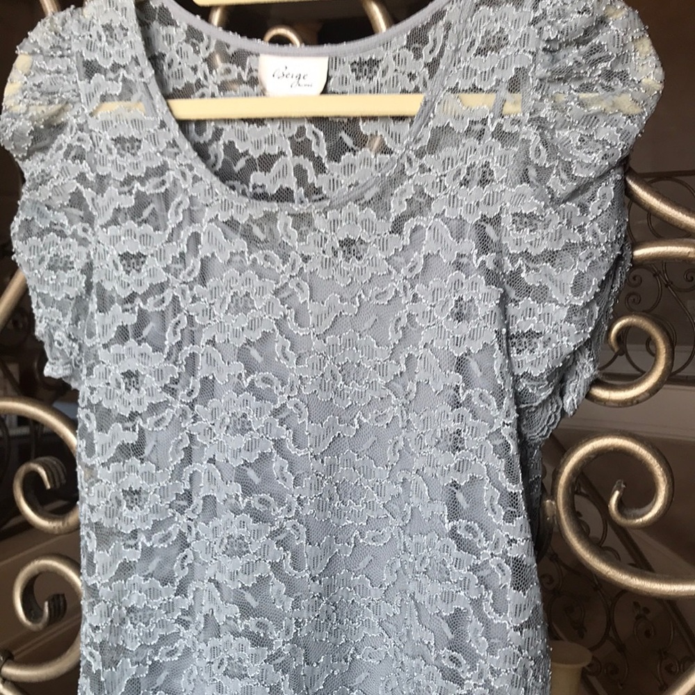 Lace Tunic SZ S Gray